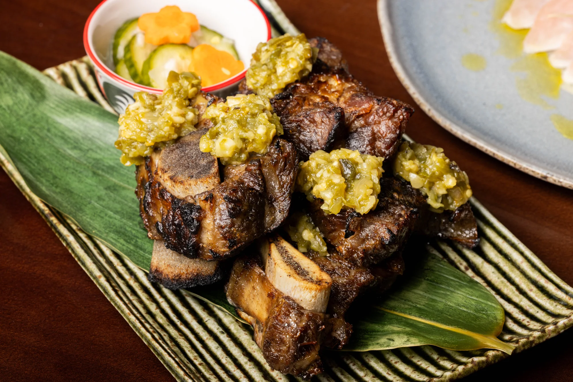 Beef ribs with West Sumatran green chili sambal